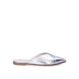 Time and Tru Metallic Silver Mules